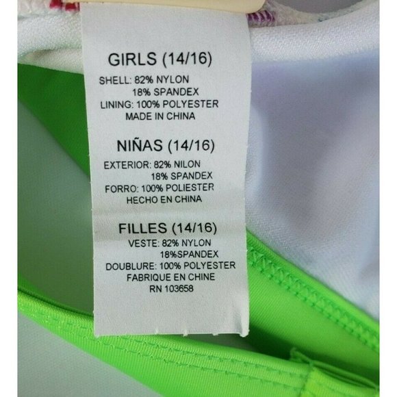 Angel Beach Girls 14/16 2 Piece Swimsuit Set RN 103658 Multi Colored - Picture 6 of 11